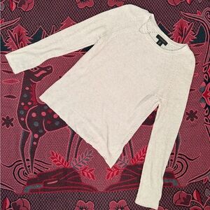 Tahari Cream Long-Sleeve Knit Top